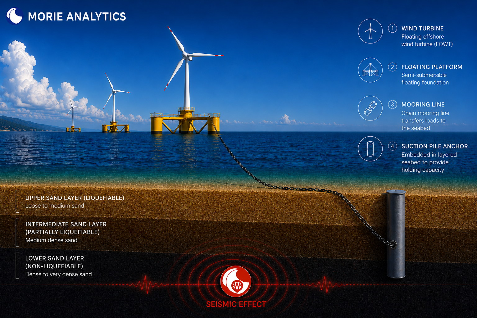 Integrated offshore seismic and seabed degradation workflow for floating offshore wind anchors